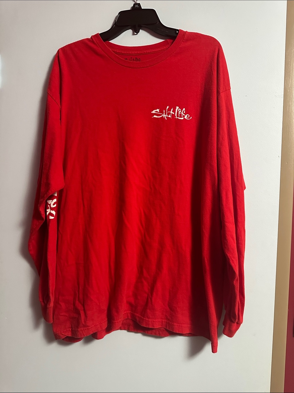 Salt Life Red Long Sleeve Tee with White Logo